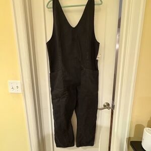 NWT Free People High Roller Jumpsuit Black Size L